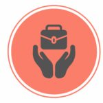 Job Sustainability Icon - Hands holding a briefcase
