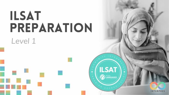 Course Cover reads ILSAT Preparation level 1