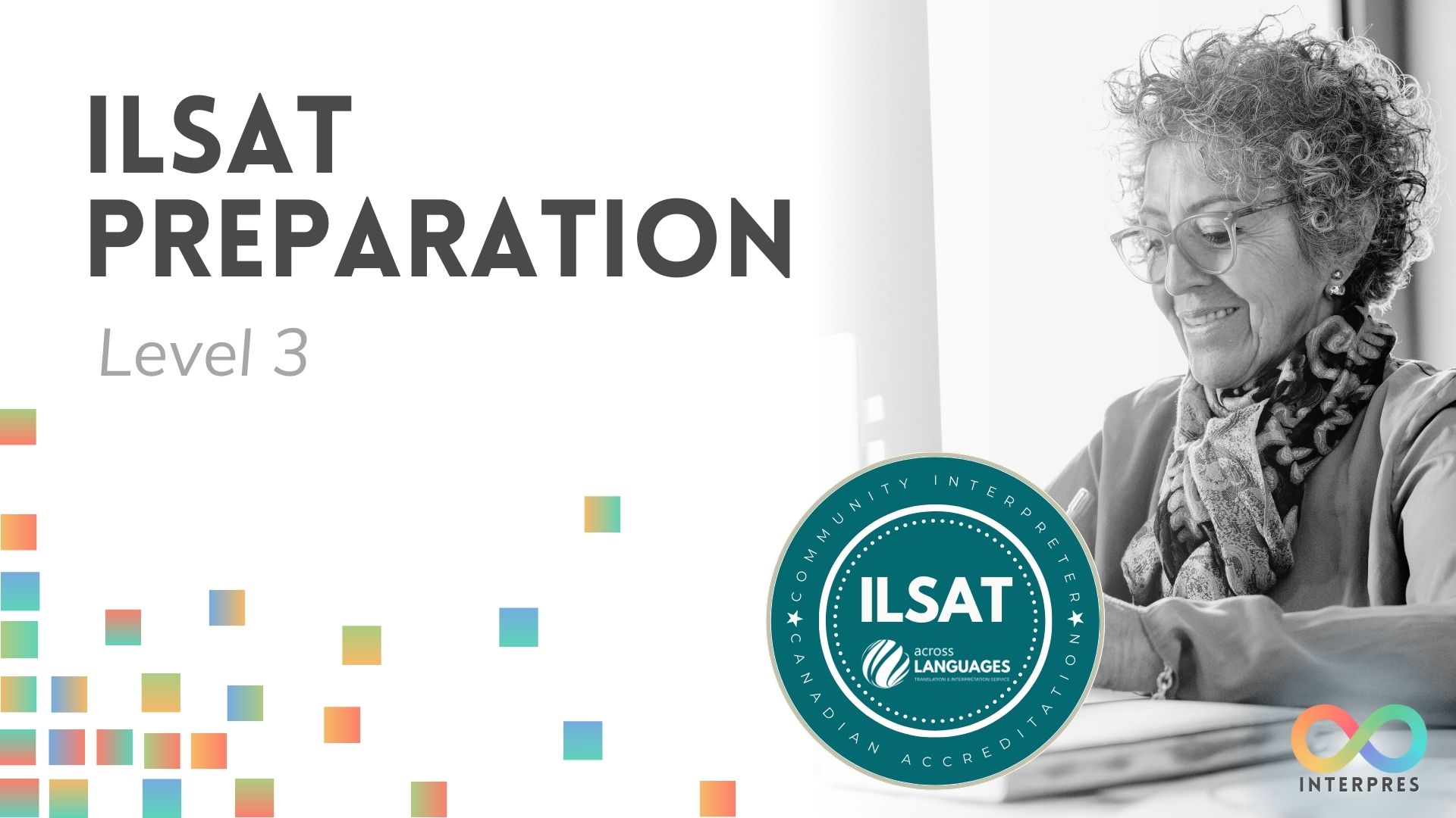 Course Cover reads ILSAT Preparation level 3